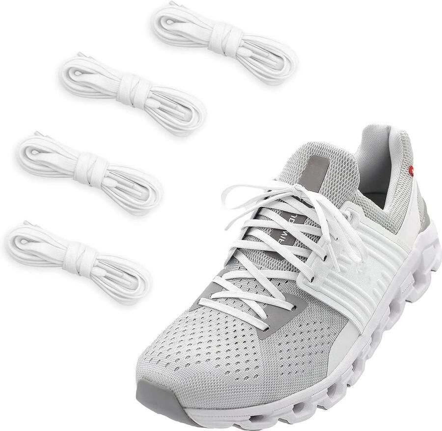 Platte Veters Veterschoenen Schoenen Vernieuwen Set van twee paar 6mm Breed Zwart