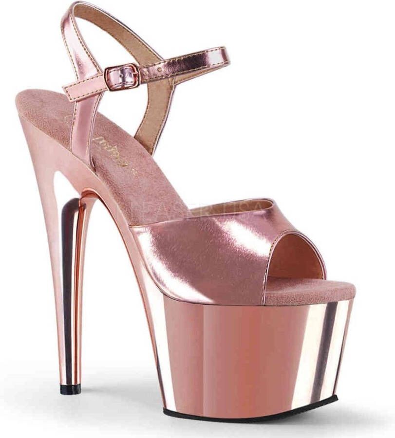 Pleaser Sandaal met enkelband Paaldans schoenen ADORE-709 Paaldans schoenen Roze Goudkleurig