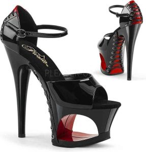 Pleaser Sandaal met enkelband Paaldans schoenen 36 Shoes MOON 760FH Paaldans schoenen Zwart Rood