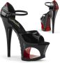 Pleaser MOON-760FH Sandaal met enkelband Paaldans schoenen Paaldans schoenen 40 Shoes Zwart Rood - Thumbnail 1
