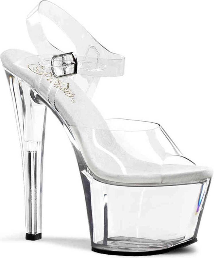 Pleaser Sandaal met enkelband Paaldans schoenen 37 Shoes SKY 308 Paaldans schoenen Transparant Zilverkleurig - Foto 1