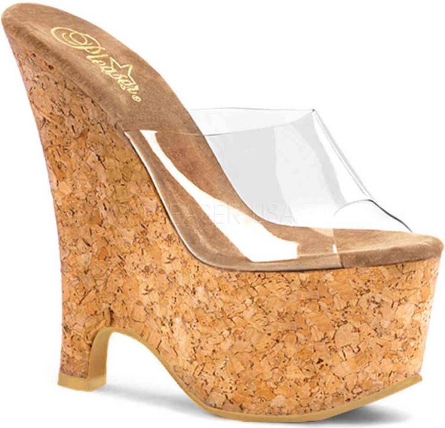 Pleaser 5 = | BEAU 601 | 6 1 2 Wedge 2 3 4 PF Cork Slide Sandal