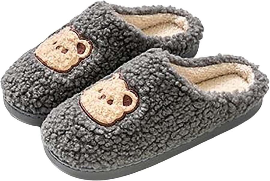 Pluche Binnenslippers met Open Teen en Archsupport Comfortabele Heren- en Slippers in en 7 Winter en Feestdagen Collectie