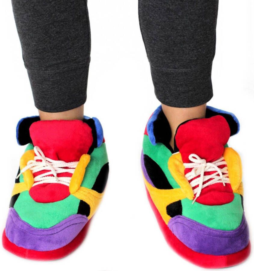 Pluche clownschoenen sneakers sloffen pantoffels voor kinderen XS -33 Regenboog sneakers sloffen - Foto 1