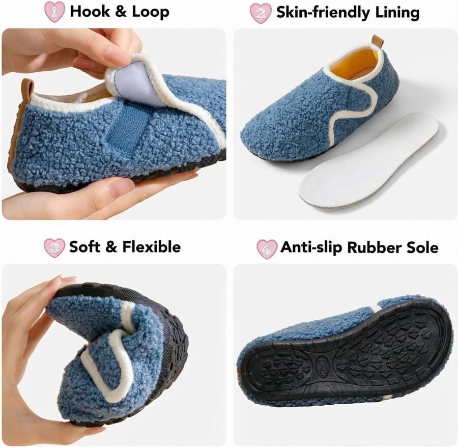 Pluche gesloten pantoffels warme antislip