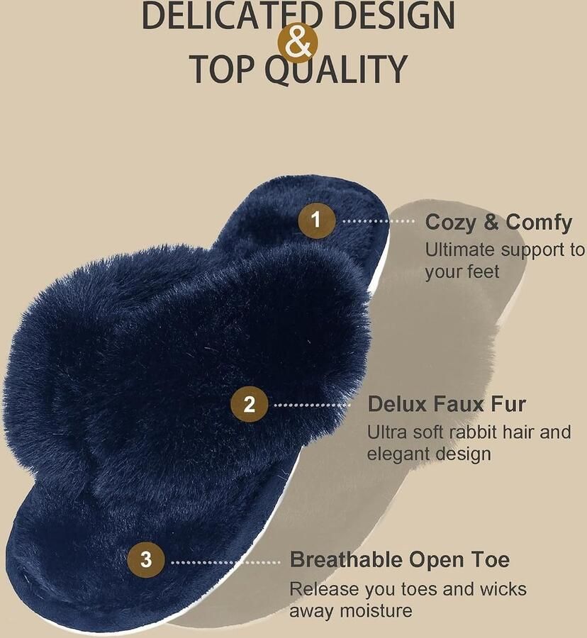 Pluche indoor flip-flop string slippers voor vrouwen open teen donzig imitatiebont spa huis