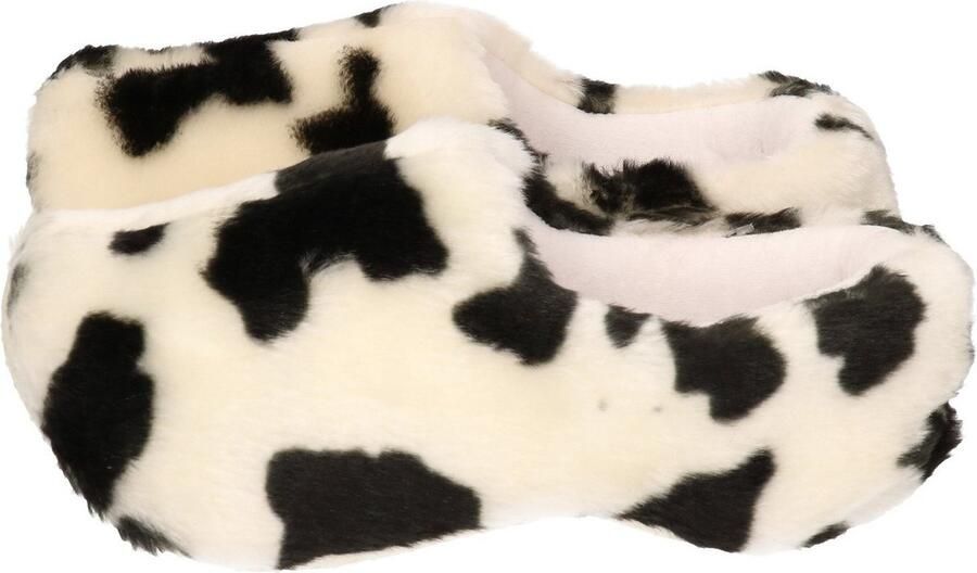 Pluche klompen pantoffels sloffen met koeien print voor kinderen Koeienvlekken klompsloffen klomppantoffels - Foto 2