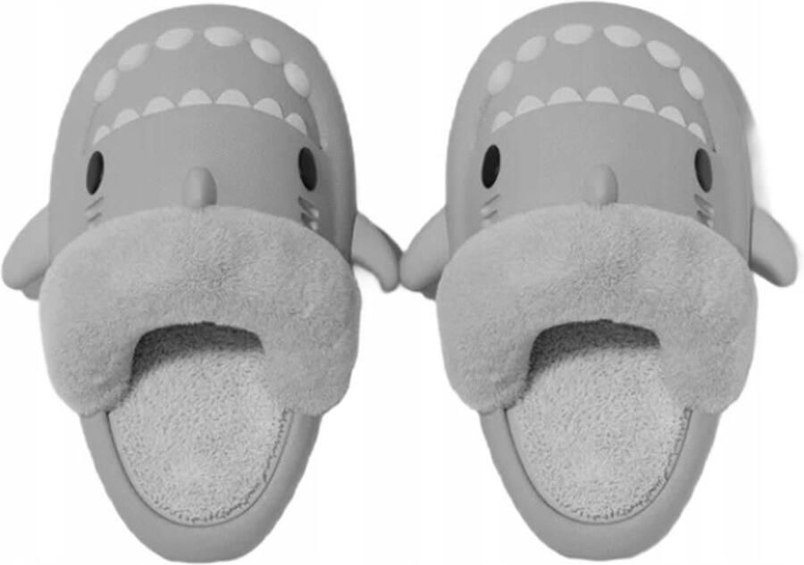 Pluche Pantoffels Haai Grijs Comfortabel & Warm