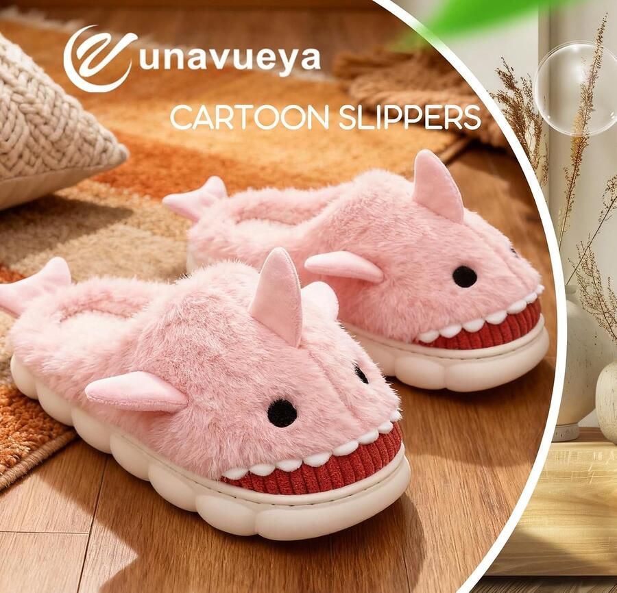Pluche Pantoffels Voor en Warme Gevoerde Sloffen Cartoon Slippers