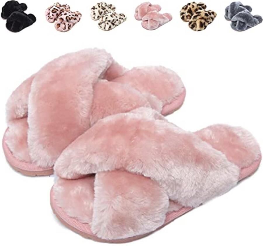 Pluche Pantoffels voor Dames en Meisjes Zachte en Comfortabele Slippers met Antislip Zool