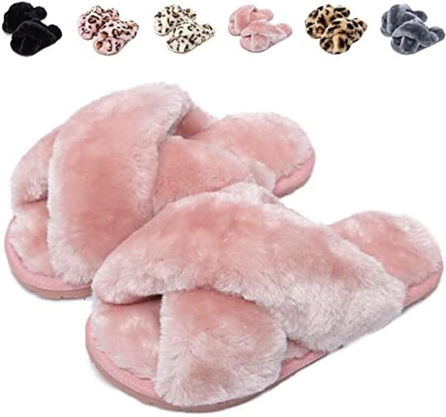 Pluche Pantoffels voor Dames en Meisjes Zachte en Comfortabele Slippers met Antislip Zool