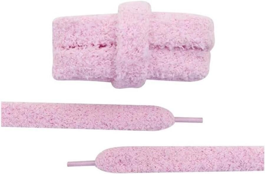 Pluche Schoenlaces Brede Veters Schoenen Personaliseren 15mm Dik Ontwerp Roze
