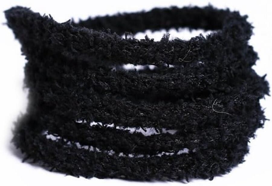 Pluche Schoenlaces Rond Fuzzy Zacht Set van 2 Zwart - Universele Vervanging voor Sneakers
