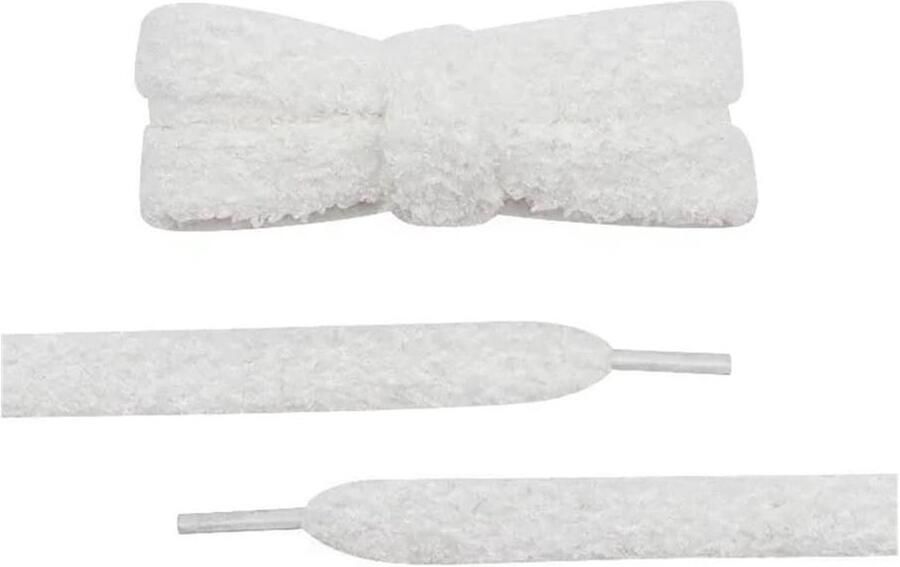 Pluche Schoenveters Dikke Veters Schoenen Stylen Zachte Textuur Wit