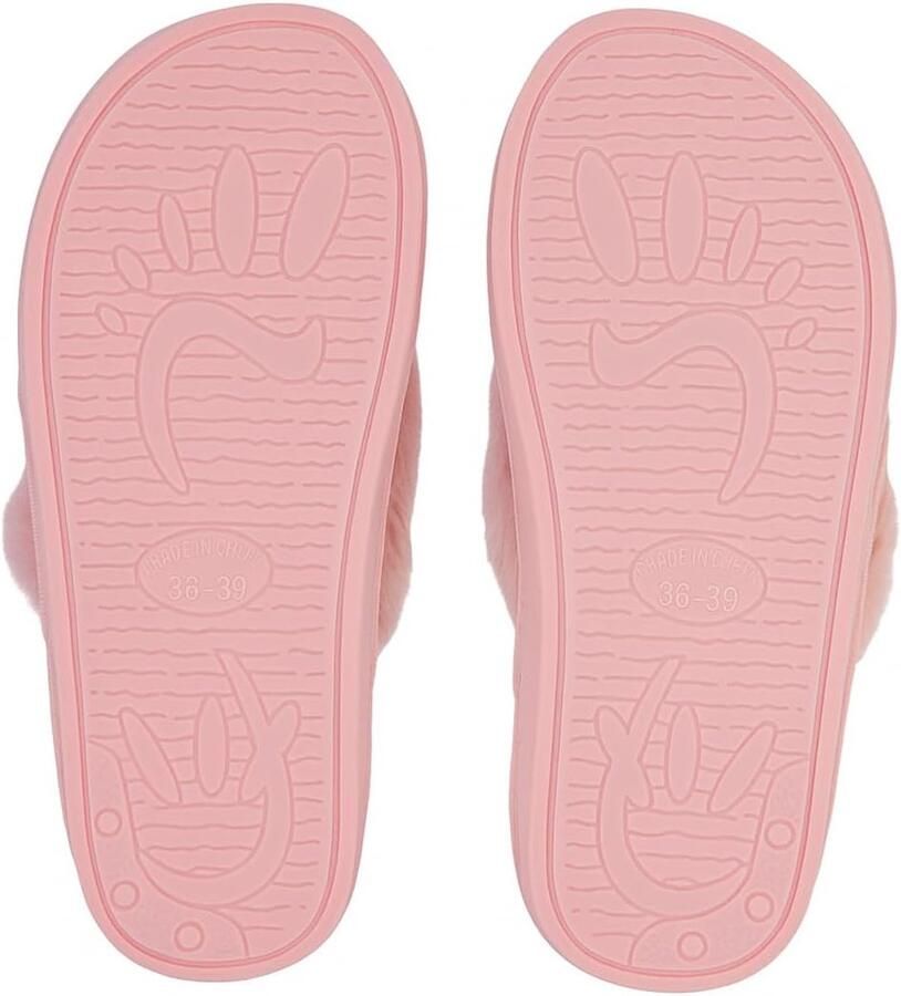 Pluche slippers bont pantoletten dames flip flops met pluche vrouwen