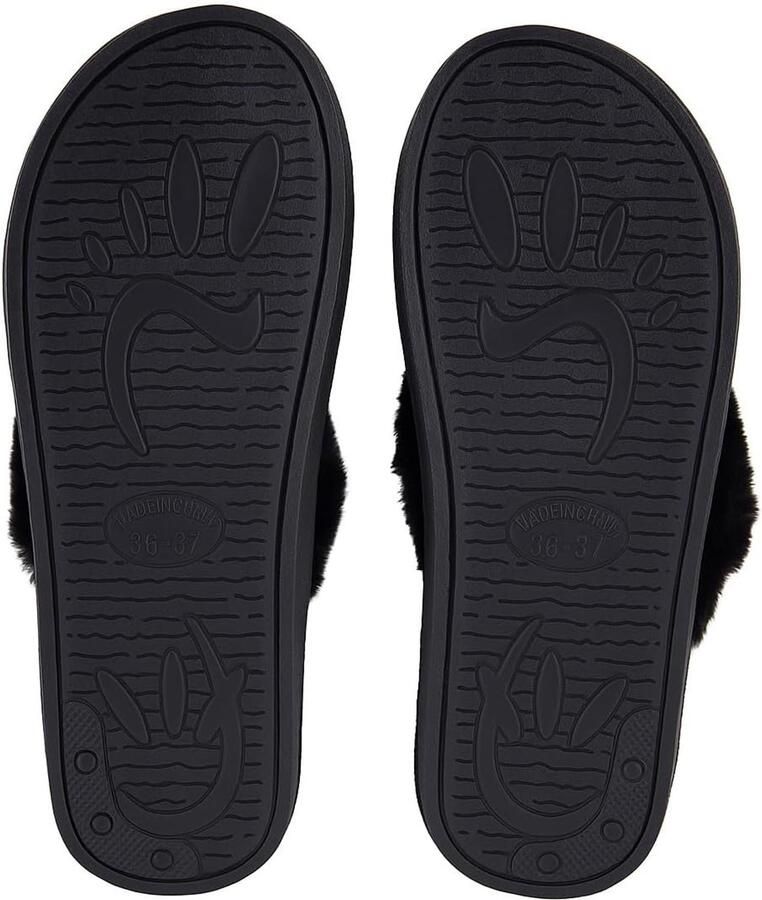 Pluche slippers bont pantoletten dames flip flops met pluche vrouwen