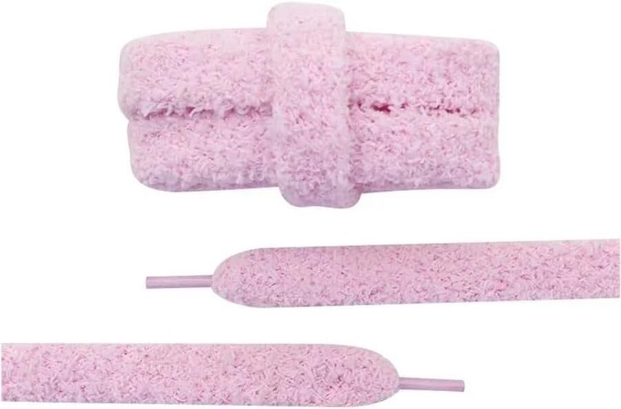 Pluche Veters Brede Veters Schoenen Personaliseren 15mm Dik Fluwelen Ontwerp Roze