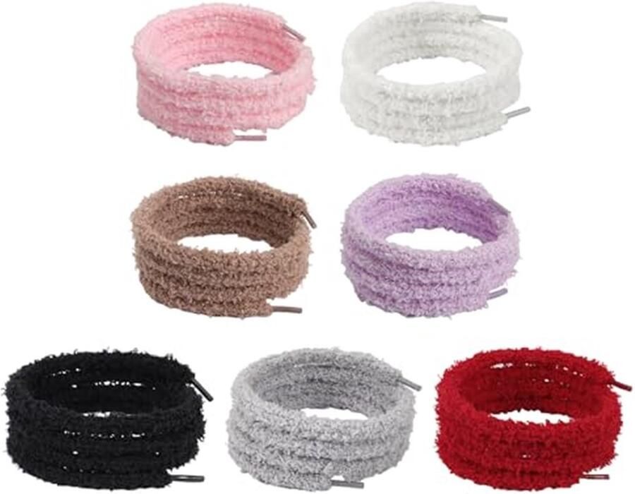 Pluche Veters Decoratieve Veters Schoenen Versieren Zachte Elastische Veters Multicolor