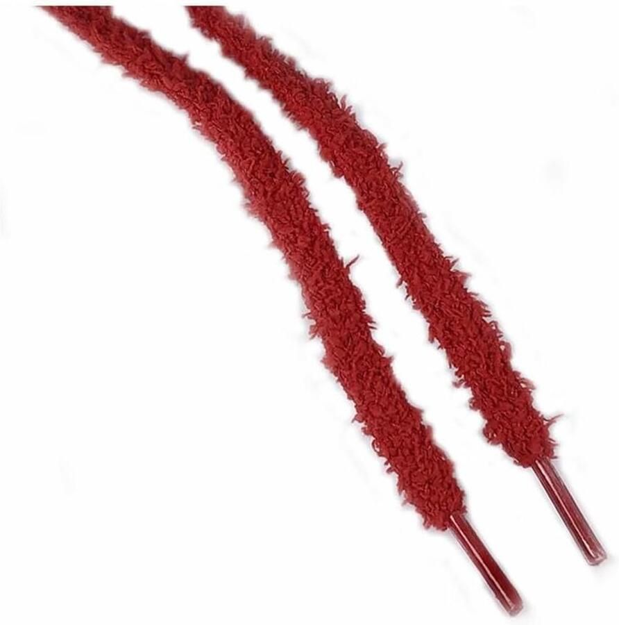 Pluche Veters Fuzzy Veters Schoenen Personaliseren Zacht en Pluche Materiaal Rood