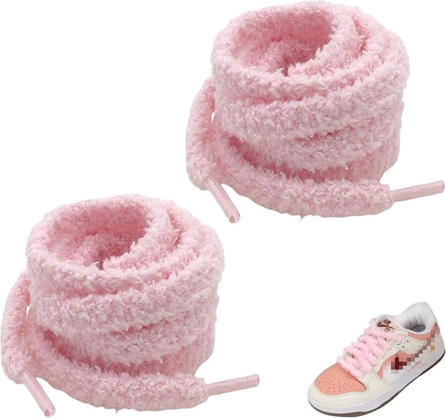 Pluche Veters Zachte Veters Schoenen Personaliseren Uniek Fluffy Design Lengte Kleuren
