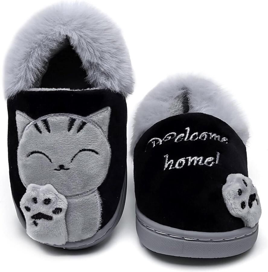 Pluche winterslippers warme gevoerde pantoffels voor kinderen en volwassenen