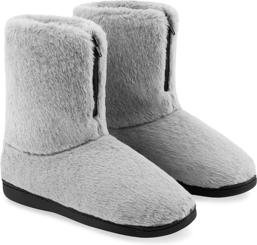 Dames Pantoffels Pluizige Laarsslippers met Antislipzool voor Thuis