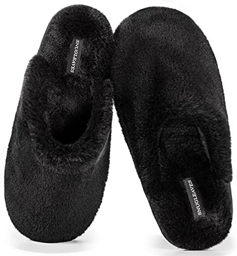 Pluizige instappers van traagschuim voor dames met imitatiebont