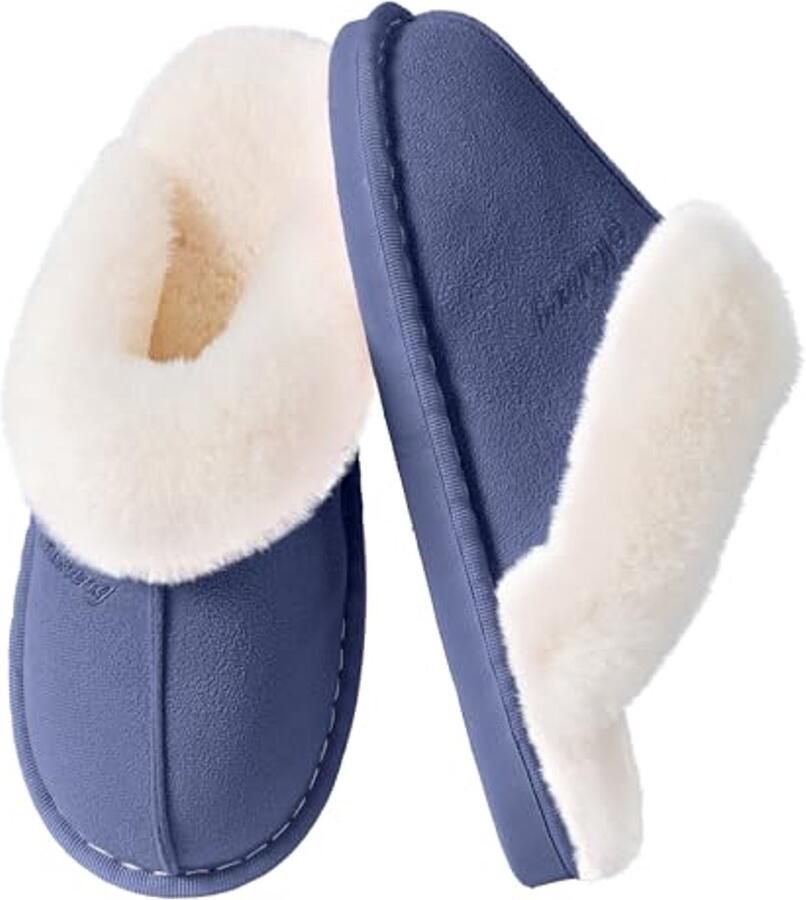 Pluizige Pantoffels voor Dames van Traagschuim Antislip Binnen en Buiten