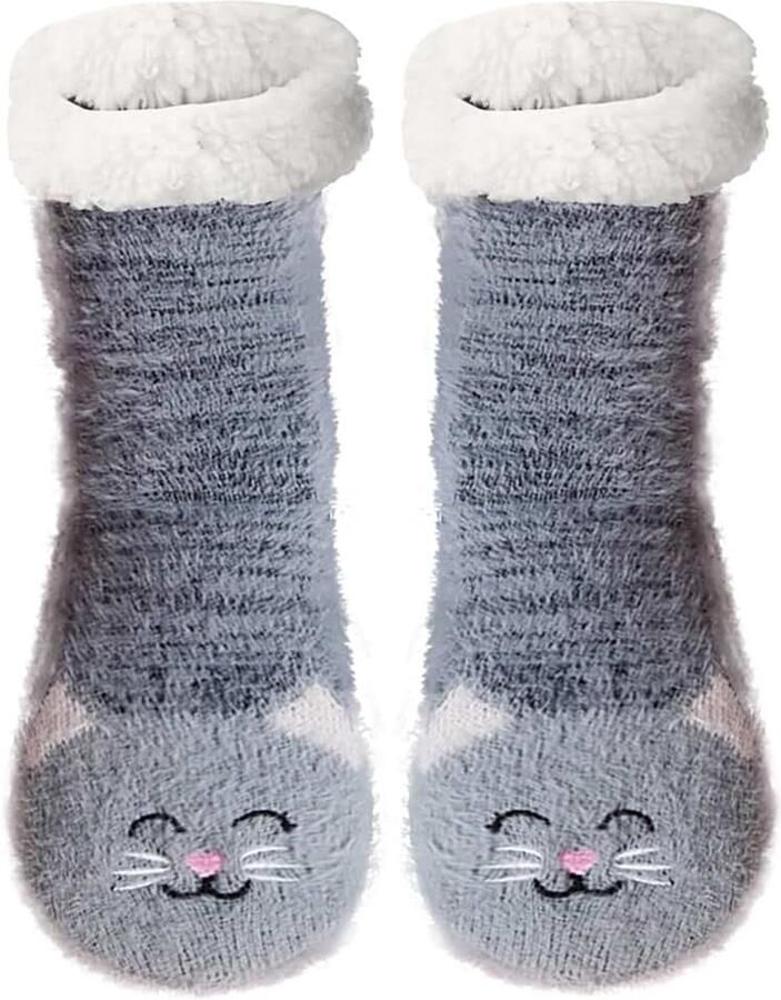 Pluizige pantoffelsokken wintersokken voor vrouwen donzige sokken bedsokken zachte gezellige sokken voor dames en meisjes