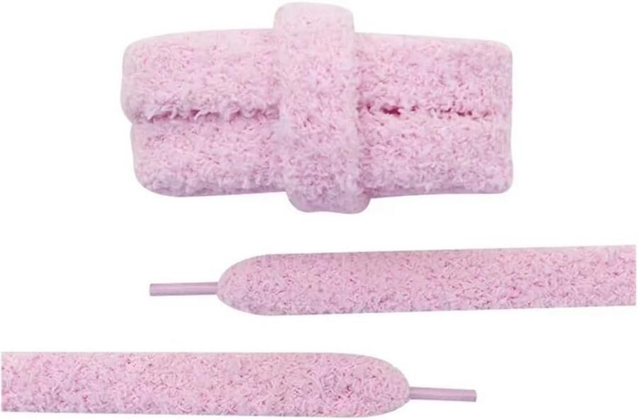 Pluizige Platte Schoenveters 15mm Breed Zacht Pluche voor Sneakers