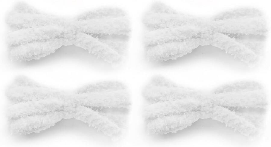 2 Paar Pluizige Platte Schoenveters (Ø 8mm) Dikke Pluche Laces voor Sneakers en Vrijetijdsschoenen