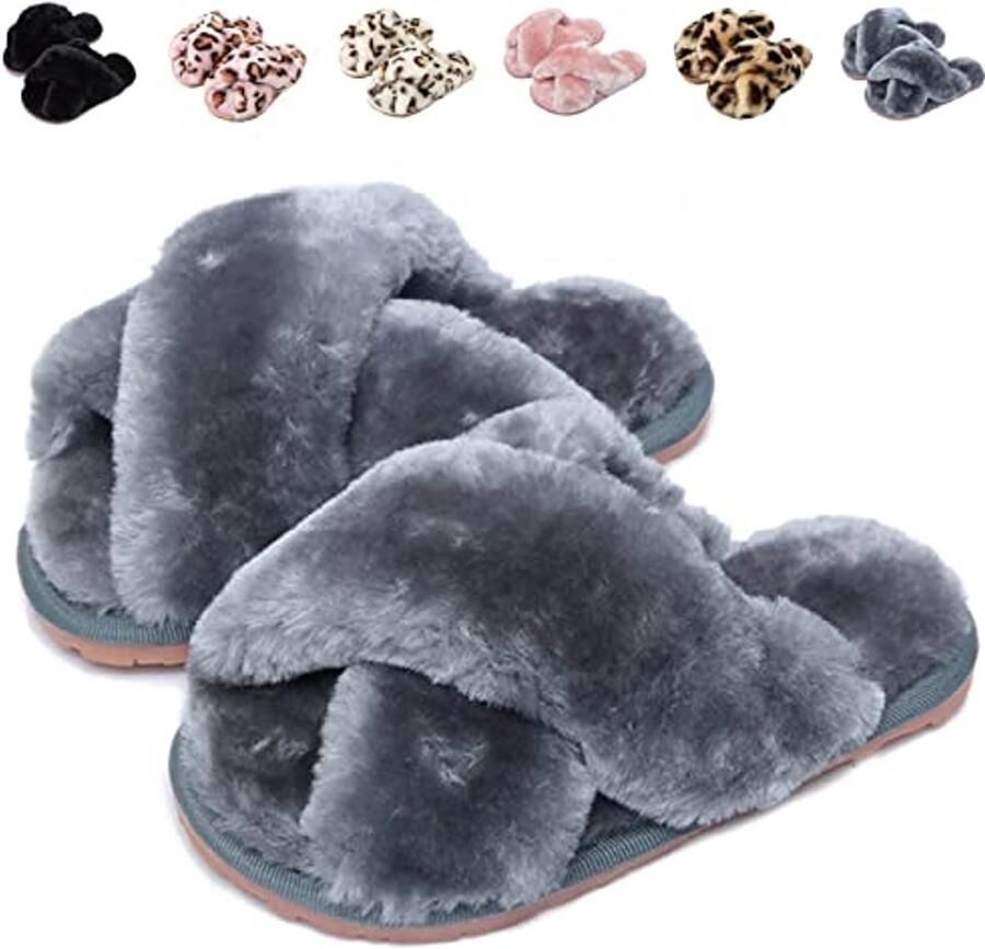 Plush Slippers voor Dames en Meisjes Zachte Comfortabele en Antislip Huisslippers