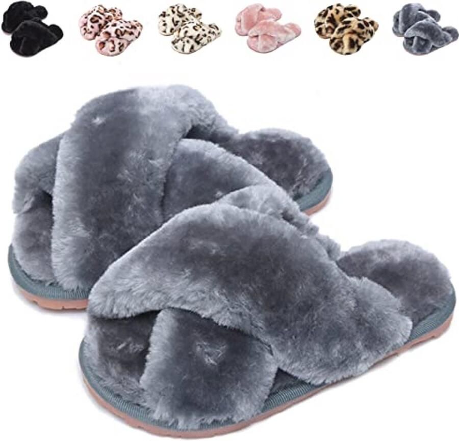 Plush Slippers voor Dames en Meisjes Zachte Comfortabele en Antislip Huisslippers