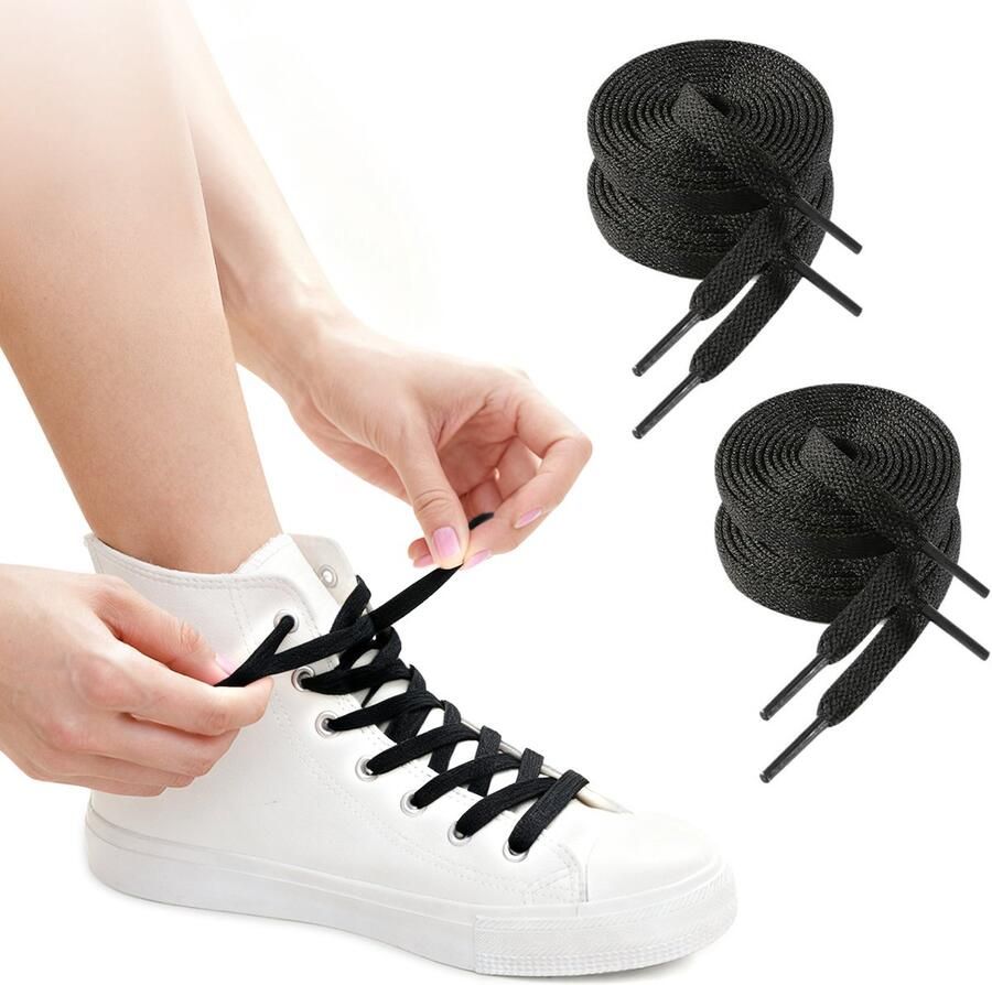 Polyester platte sneaker veters 8mm breed 4 veters sneakerveters hoogwaardige sportveters reserveonderdelen voor sportveters canvas witte schoenen sport en casualschoenveters