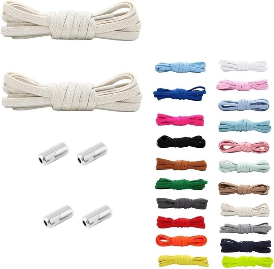 Premium elastische veters set met metalen capsule verstelbare snelsluitsysteem veters voor sneakers en sportschoenen