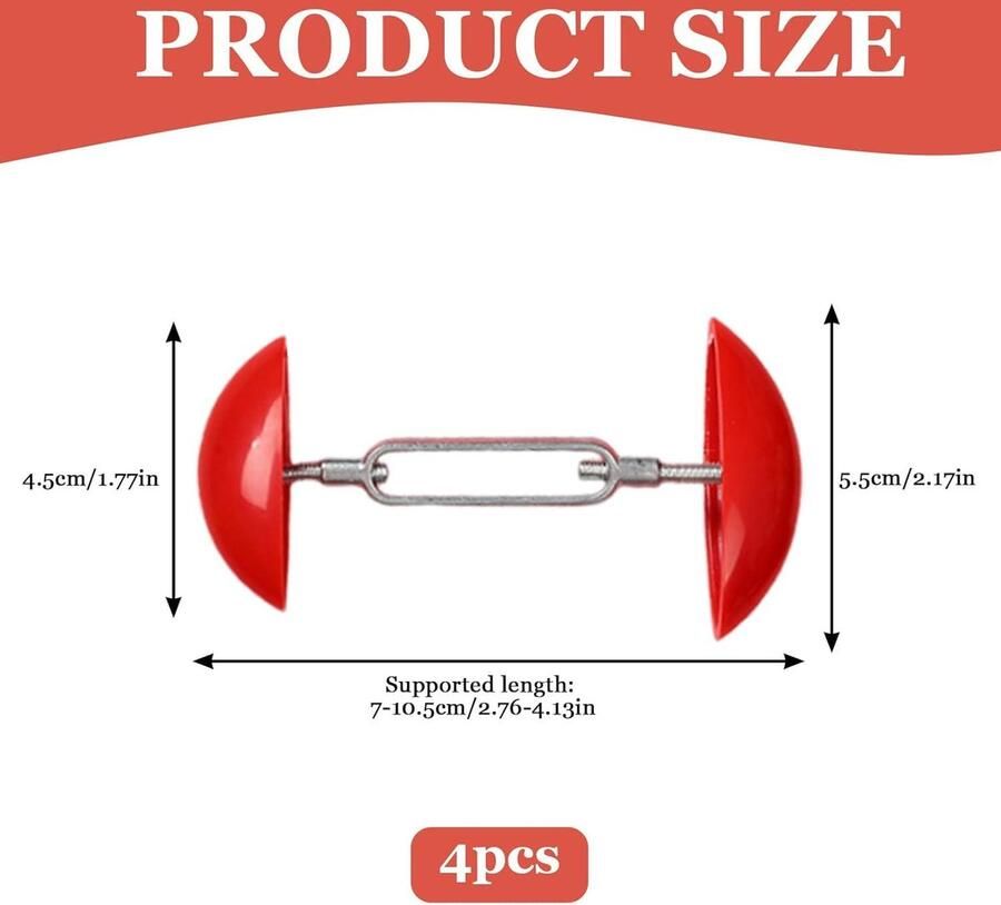 Premium Schoenstretchers Dames Mini Schoenboom Rood Schoenbreedteverlenger Schoenvormer Brede Voeten Sandalen Hoge Hakken Leer Suede 4 Stuks