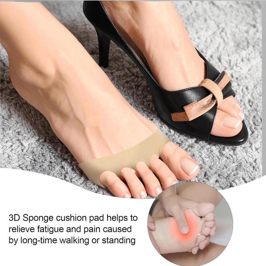 Premium Teenslippers Dames met Vulling en Antislip Set van 4 Pairs met No Show Liner