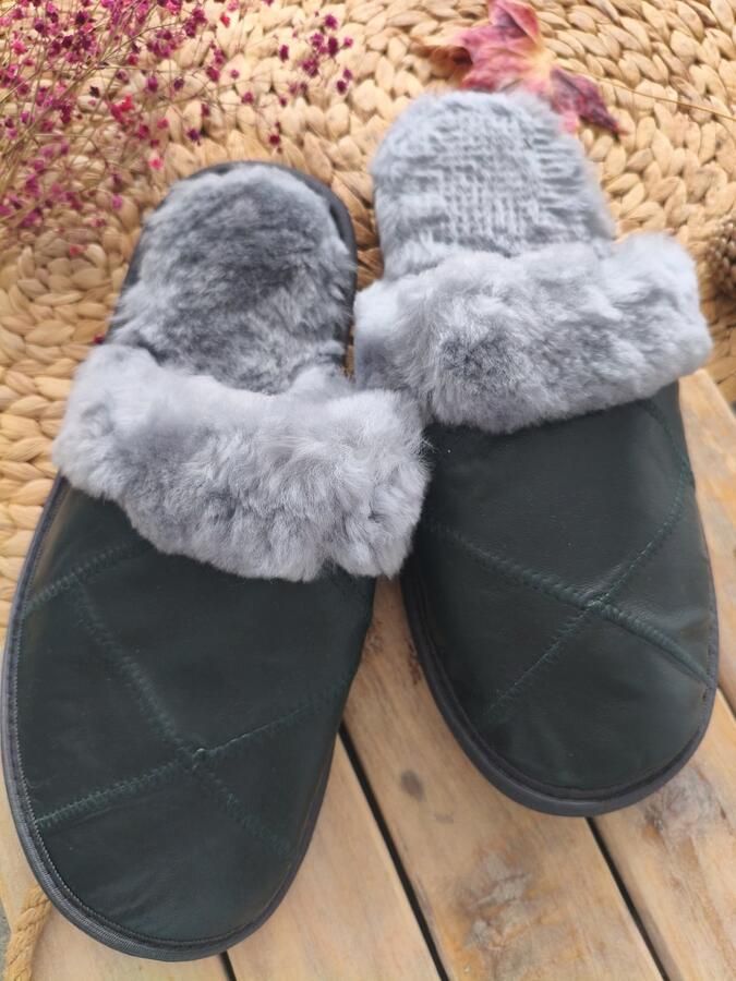 Premium Wollen Pantoffels Huissloffen met Luxe Tapestry Stof Antislip Handgemaakt Comfort Warm