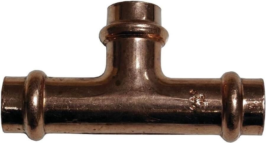 Press-T-stuk koper met 3 moffen A 28 mm 1 stuk T653028B