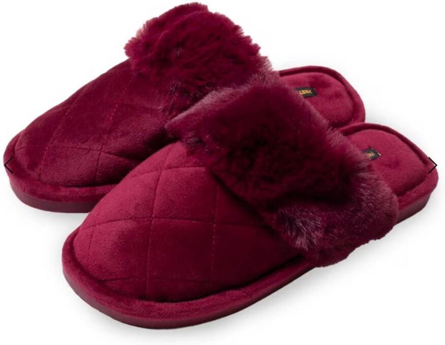 Pretty You Fluffy Slippers Bordeaux