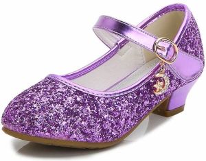 Prinsessen schoenen hakken meisje paars glitter binnen cm bij verkleedjurk