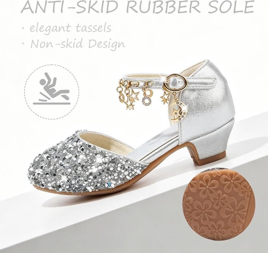 Prinsessenschoenen meisjes glitter sandalen klittenband elegant voor feesten ShopVlot
