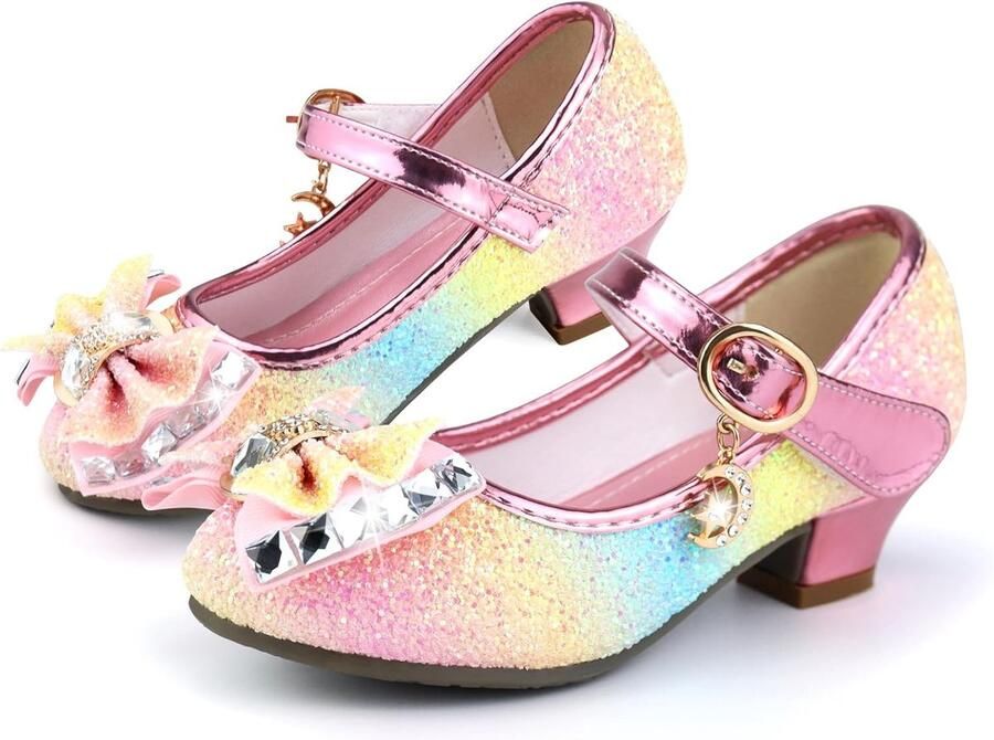 Prinsessenschoenen met pailletten antislip dansschoenen met hakken voor meisjes kinderschoenen voor feest verjaardag bruiloft