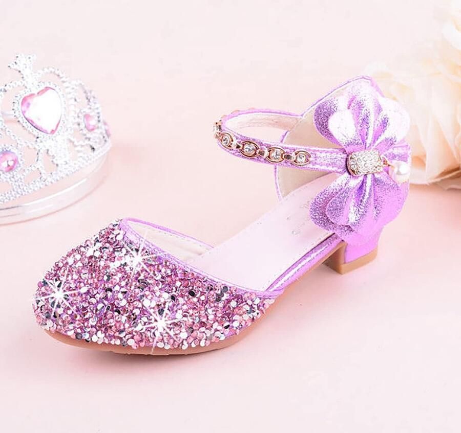 Prinsessenschoenen voor meisjes glitterschoenen hoge hak sandalen bruiloftsschoenen balletschoenen verjaardagsfeest Halloween Kerstmis carnaval kostuum accessoires