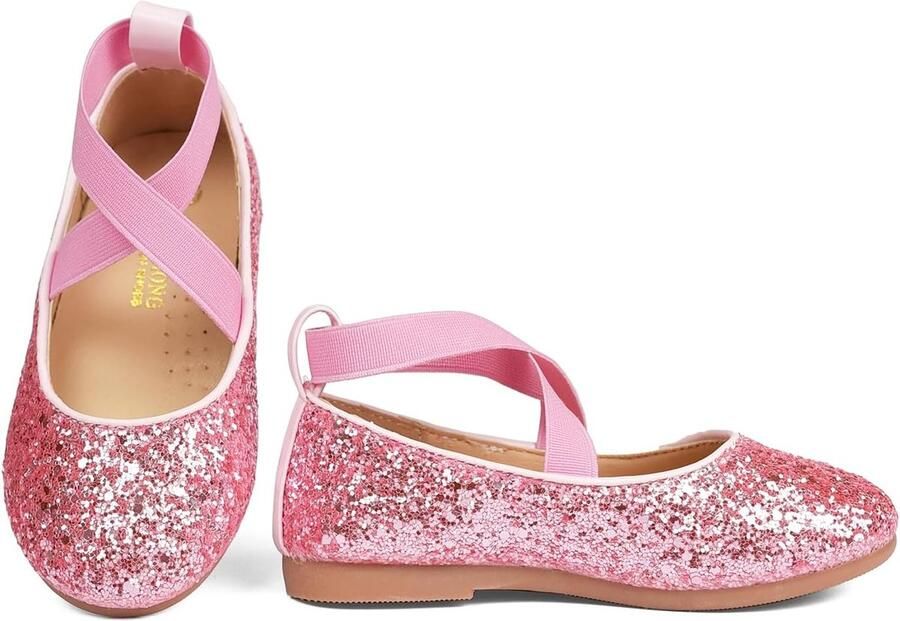Prinsessenschoenen voor meisjes kleine meisjes elegante ballerina's met pailletten voor ceremonies en feesten