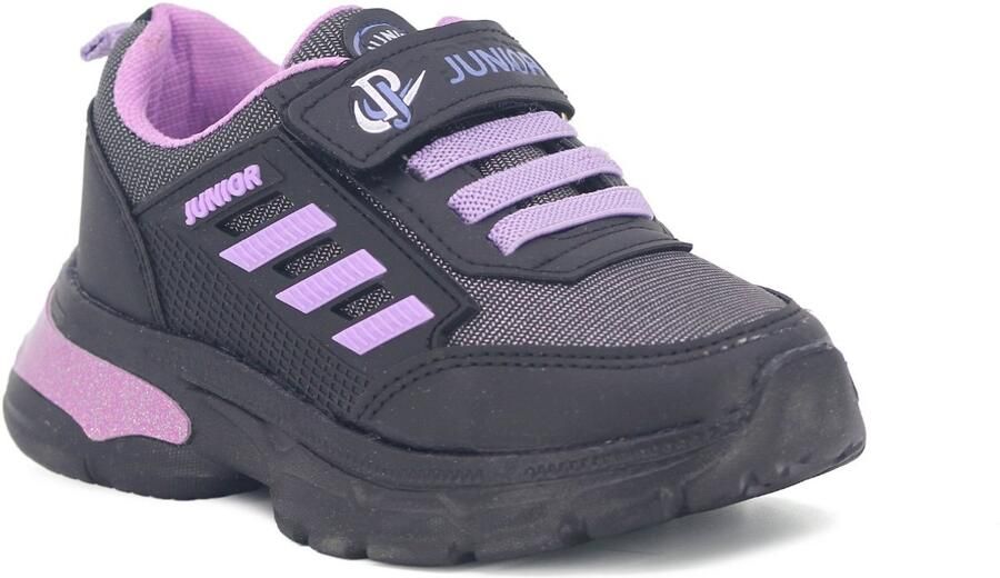 Pro Junior Sportschoenen Meisjes Meisjesschoenen Klittenband Glitters Zwart Paars