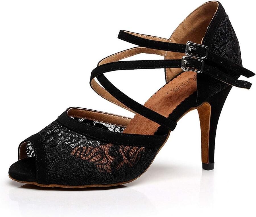 Professionele Dames Dansschoenen voor Ballroom Latin Salsa en Bachata met Hoge Hak