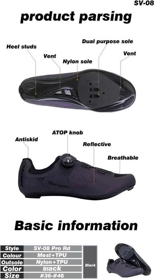 Professionele fietsschoenen voor heren met Boa-sluiting