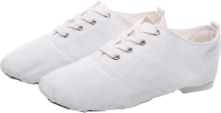 Professionele Jazzdansschoenen Dames Zwart Canvas met Suède Leren Zool