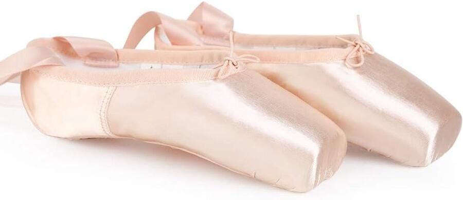 Professionele Roze Balletschoenen voor Dames en Meisjes met Laces Protector en Gestikte Band Kies Één Maat Groter voor Optimaal Comfort